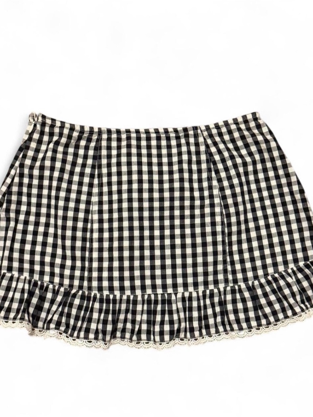 Kimchi Blue urban outfitters low waist gingham ruffle mini skort skirt - Picture 3 of 5
